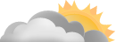 Mostly cloudy