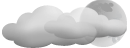 Mostly cloudy