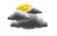 Mostly cloudy